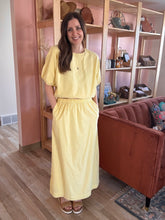 Load image into Gallery viewer, lemon cotton midi skirt