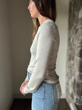 Load image into Gallery viewer, sand heather soft ribbed long sleeve top