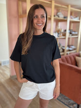 Load image into Gallery viewer, black relaxed cotton tee