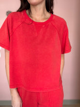 Load image into Gallery viewer, red mineral washed french terry top | S-3XL