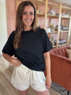 black relaxed cotton tee