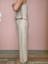 Load image into Gallery viewer, oatmeal contrast stitch flowy pants