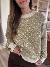 Load image into Gallery viewer, autumn ripple avocado chunky knit sweater