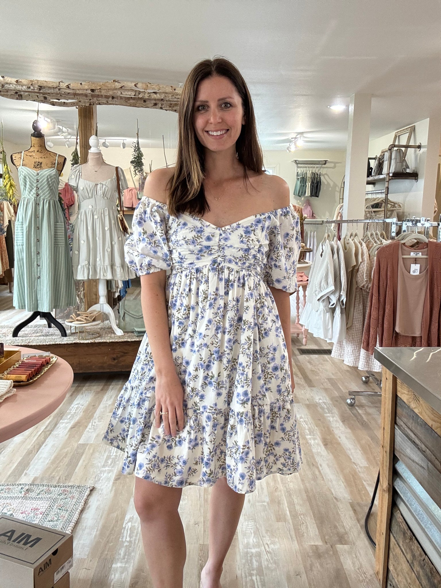 cream + lavender floral cotton dress Cloth + Stone cream + lavender floral cotton dress Cloth + Stone