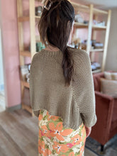 Load image into Gallery viewer, mocha cotton cropped cardigan
