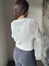 Load image into Gallery viewer, cream crochet button cardigan