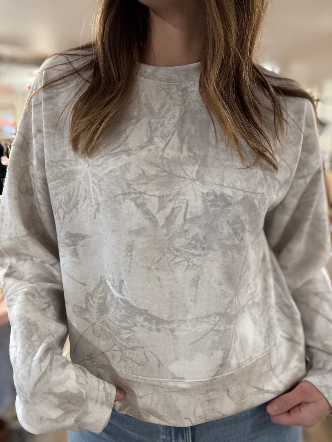 stone tree camo cloud pullover