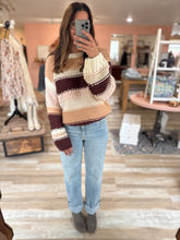 Load image into Gallery viewer, burgundy butter pecan chunky hand-knit sweater