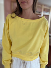Load image into Gallery viewer, abbie yellow off shoulder sweatshirt