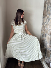 Load image into Gallery viewer, sage stripe midi skirt