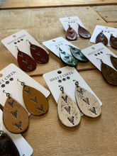 Load image into Gallery viewer, sweet creek summit mini leather teardrop earrings