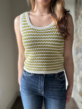 Load image into Gallery viewer, kiwi stripe knit tank