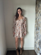 Load image into Gallery viewer, cream fall floral button dress