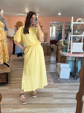 Load image into Gallery viewer, lemon cotton midi skirt