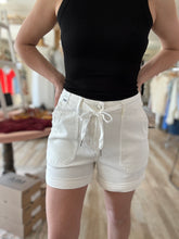 Load image into Gallery viewer, judy blue high waist white jogger shorts