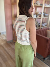 Load image into Gallery viewer, dusty pink + blue stripe knit top