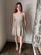 Load image into Gallery viewer, kiele olive +ivory woven striped dress