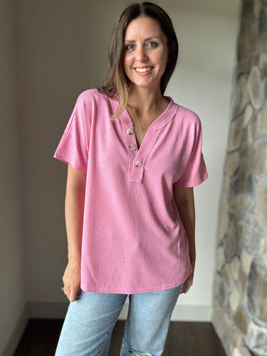 blossom button waffle top