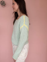 Load image into Gallery viewer, sea green + yellow contrast sweater