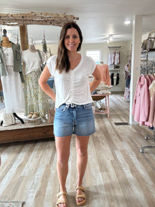 high rise clean cut a-line shorts | XS-L