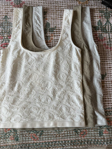 dusty olive jacquard seamless scoop tank