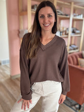Load image into Gallery viewer, lola long sleeve espresso pullover