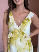 Load image into Gallery viewer, watercolor floral yellow maxi dress