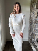 Load image into Gallery viewer, gabi natural ribbed midi sweater dress