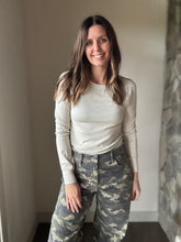 Load image into Gallery viewer, sand heather soft ribbed long sleeve top