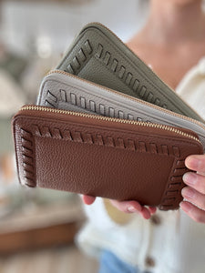 nora whipstitch zip-around wallet | 3 colors