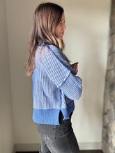 Load image into Gallery viewer, royal blue two-tone ribbed sweater