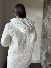 Load image into Gallery viewer, ecru midi hooded jacket
