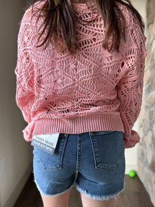 blossom open weave sweater