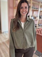 Load image into Gallery viewer, bubble combat suede jacket