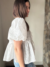 Load image into Gallery viewer, sunday stroll white eyelet front tie top