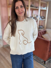 Load image into Gallery viewer, dog outline embroidered sweater