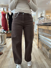 Load image into Gallery viewer, espresso high waist barrel pants