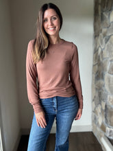 Load image into Gallery viewer, copper soft ribbed long sleeve top