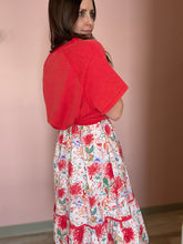 Load image into Gallery viewer, red bold floral midi dress | S-3XL