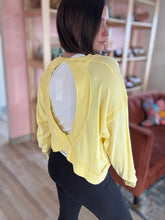 Load image into Gallery viewer, yellow criss-cross long sleeve tee