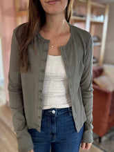 Load image into Gallery viewer, dusty olive button down cardigan