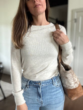 Load image into Gallery viewer, sand heather soft ribbed long sleeve top