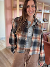 Load image into Gallery viewer, rust, black + grey flannel jacket