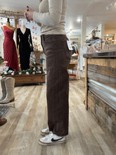 Load image into Gallery viewer, espresso high waist barrel pants