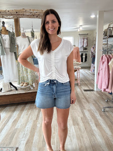 high rise clean cut a-line shorts | XS-L