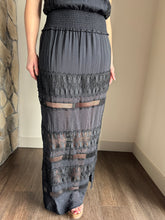 Load image into Gallery viewer, black crochet strapless maxi dress