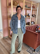 Load image into Gallery viewer, sage mineral washed wide leg pants