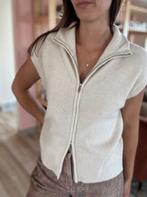 Load image into Gallery viewer, tennis zip collared sweater