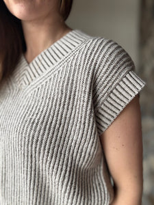 moss wood two-tone v-neck sweater