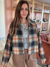 Load image into Gallery viewer, rust, black + grey flannel jacket